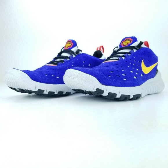 Nike Free Run Trail Men's Running Shoes Blue Taxi Yellow CW5814 401 Sizes 6-13 - Picture 3 of 8